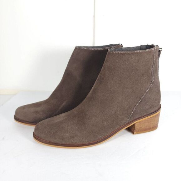 Steve Madden Women's 8,5M Legally Brown Suede Back Zip Ankle Booties Boots - Picture 1 of 12